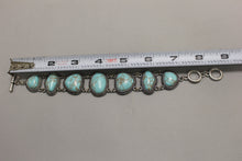 Load image into Gallery viewer, Silver-Tone Faux Turquoise Necklace, Bracelet, and Earrings Set - Used