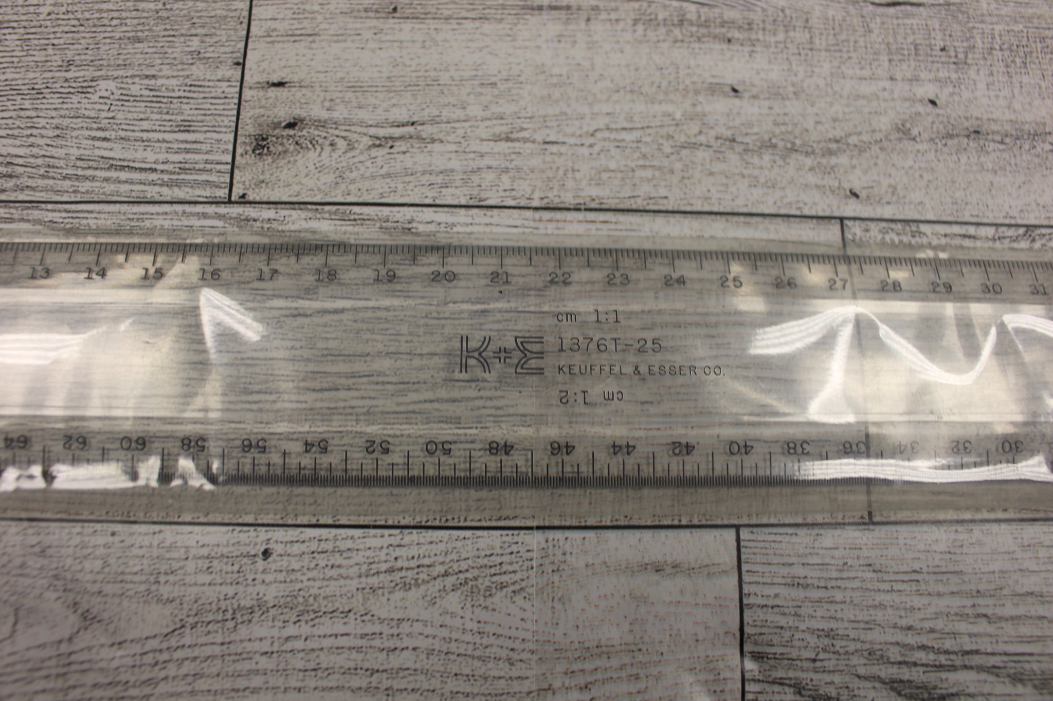 Vintage Keuffel & Esser K&E 60 0718 18 inch Ruler w/Box - Used