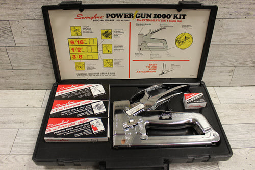 Swingline Power Gun 1000 Kit with Case - Extra Heavy Duty Staple Gun - Used