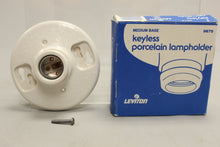 Load image into Gallery viewer, Leviton Keyless Porcelain Lampholder - 9875 - Medium Base - New