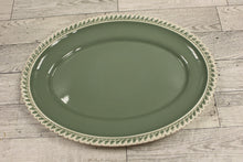 Load image into Gallery viewer, Harker Pottery Chesterton Celadon Oval Serving Platter - 11&quot; x 8&quot; - Sage - Used
