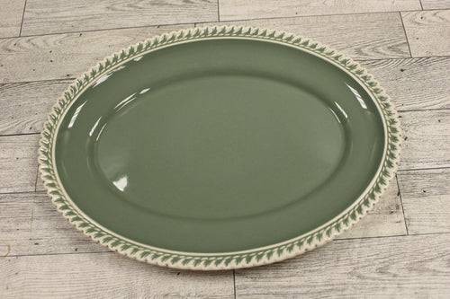 Harker Pottery Chesterton Celadon Oval Serving Platter - 11