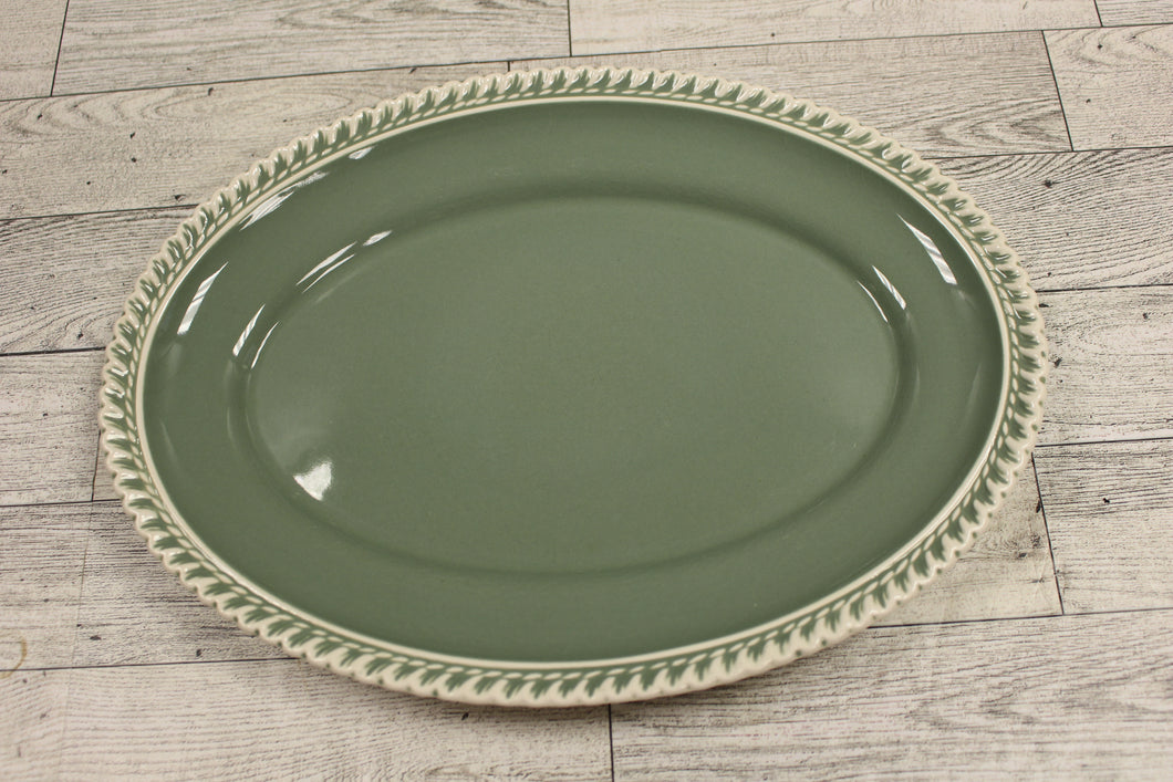 Harker Pottery Chesterton Celadon Oval Serving Platter - 11