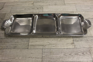Handmade Peltrina Serving Platter Tray Dish - 3 Sections - 80-7047 - Used