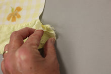 Load image into Gallery viewer, Vintage Yellow &amp; White Gingham Blanket w/ Satin Trim - Yellow - 76" x 82" - Used