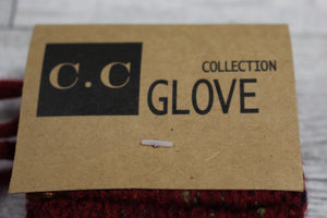 C.C. Burgandy Confetti Women's Gloves with Tassel- New