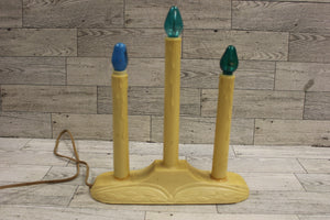 Vintage Set of 3 Christmas Window Candle Lights with Wax Drip - Used