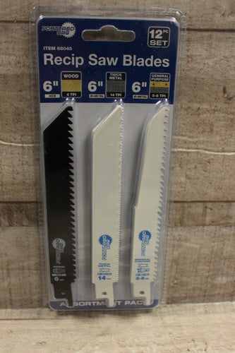 Portland Saw 12-Piece Reciprocating Saw Blade Set -New
