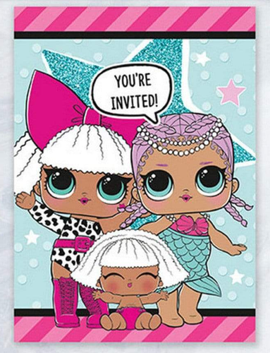 LOL Surprise Invitations - 8 count - Birthday Part - New