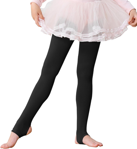 Pack of 3 Century Star Girls Ballet Dance Stirrup Tights - Black - Age 10-16 yr