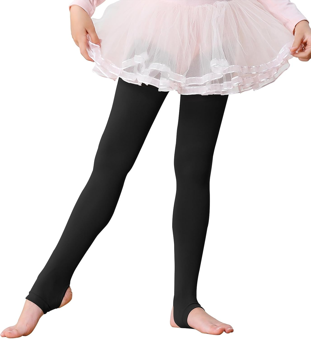 Pack of 3 Century Star Girls Ballet Dance Stirrup Tights - Black - Age 10-16 yr