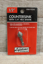 Load image into Gallery viewer, Harbor Freight Lifetime Carbide 1/2&quot; Countersink With 1/4&quot; Hex Shank -New