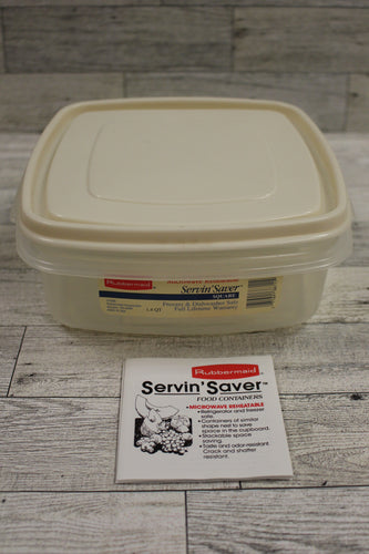 Vintage 1988 Rubbermaid Servin' Saver with Almond Lid - 1.4 Qt - JL1-3871