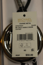 Load image into Gallery viewer, Michael Kors Circle Bubble Charm - Silver with Black Leather - New