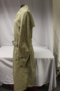 USMC Men's All-Weather Gray Double Breasted Trench Coat W/ Liner - 42L - Used