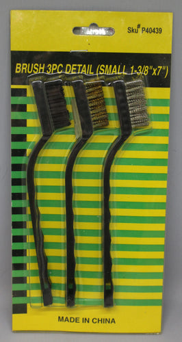 3 Piece Detail Wire Brush Set - P40439 - Small - New