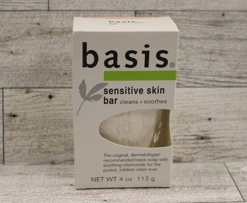 Basis Sensitive Skin Unscented Bar Soap - Alkaline PH - 4oz - New