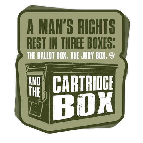 A Mans Rights Rest: The Ballot Box, The Jury Box, & The Cartridge Box Decal