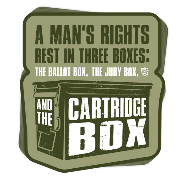 A Mans Rights Rest: The Ballot Box, The Jury Box, & The Cartridge Box Decal
