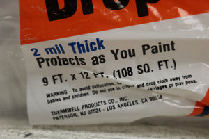 Frost King Clear Plastic Drop Cloth - 9' x 12' - New
