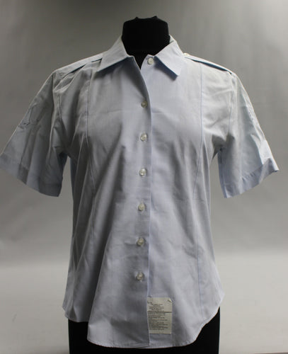 US Military Women's Air Force Blue Short Sleeve Tuck In Shirt - Size: 12SS -Used