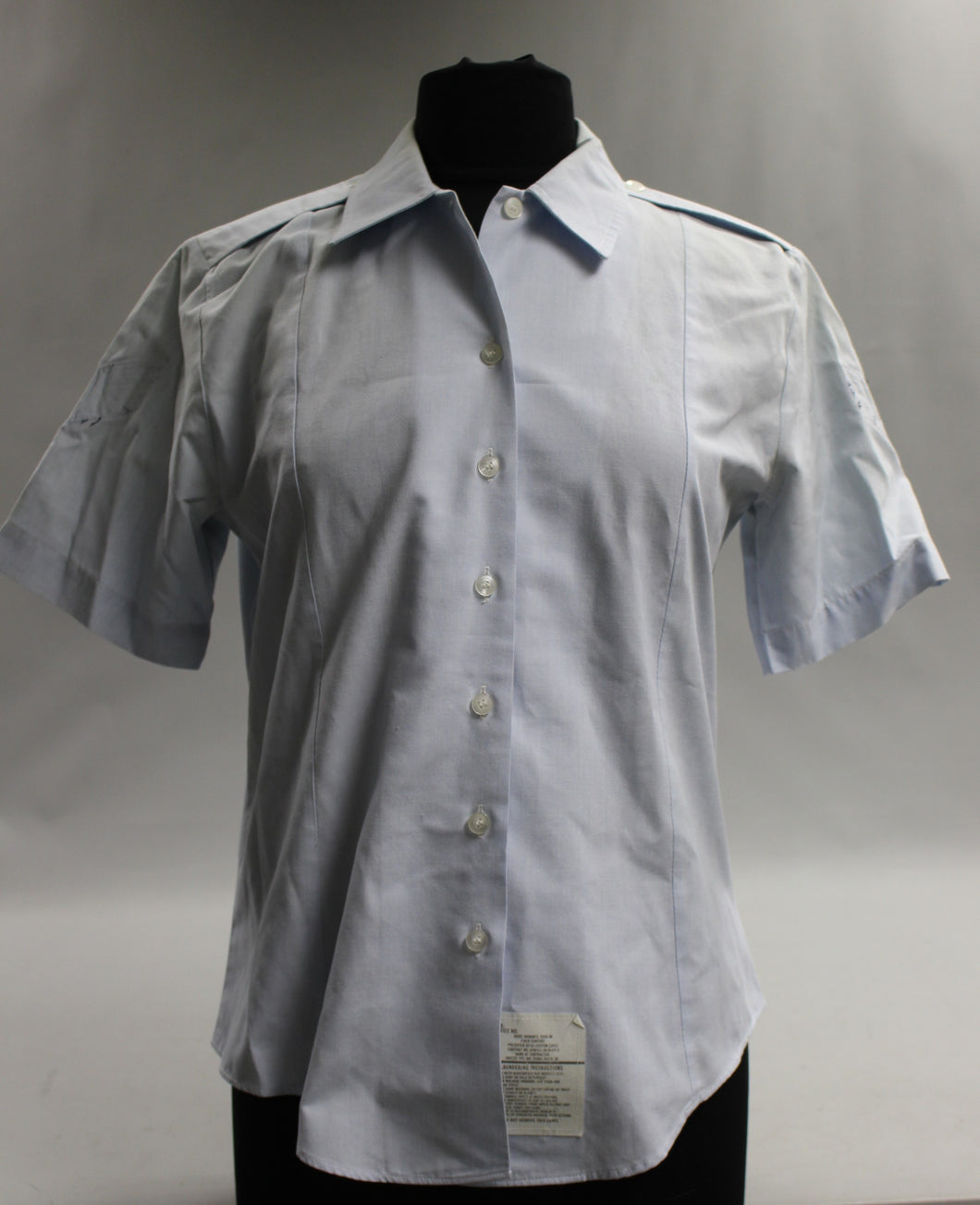 US Military Women's Air Force Blue Short Sleeve Tuck In Shirt - Size: 12SS -Used