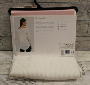 Wander Hotties Waffle V-NeckTunic - Ivory - Large - New