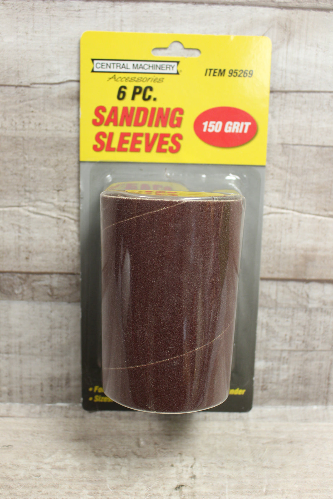 Central Machinery 150 Grit 6 Piece Sanding Sleeves -New