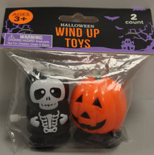 Load image into Gallery viewer, Halloween Wind Up Toys - Pack of 2 - Skeleton &amp; Pumpkin - New