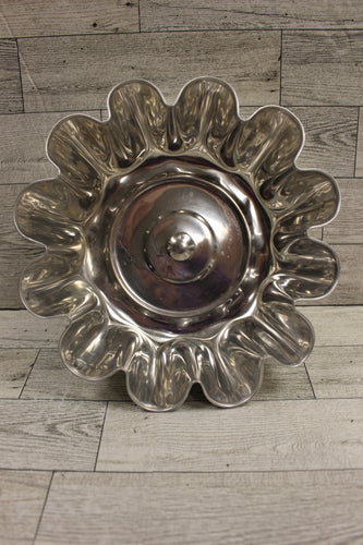 Vintage 1950 Aluminum 3x9 Fluted Jello Mold - Used