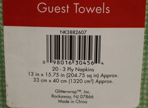 Glitterwrap Christmas Disposable Guest Towels - 13" x 15.75" - Set of 43 - New