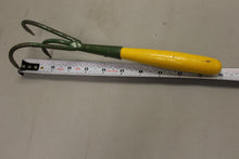 Load image into Gallery viewer, Vintage 3 Tine Garden Tool - Cultivator - Yellow Wood Handle - Used