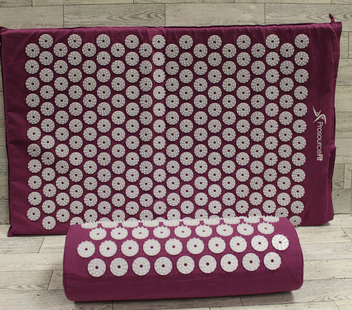 ProsourceFit Acupressure Mat and Pillow Set for Back/Neck, Large - Purple
