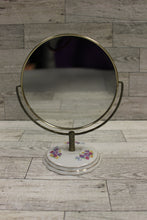 Load image into Gallery viewer, Vintage Porcelain Base Double Sided Magnifying Make Up Mirror - Used