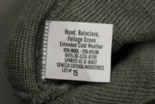 Load image into Gallery viewer, US Army Cold Weather Hood/Balaclava - 8415-01-526-8790 - Foliage Green - New