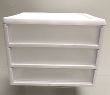 Load image into Gallery viewer, Sterilite Clear Plastic 3 Drawer Organizer - 14-1/2" x 14-1/2" x 10-5/8" - Used