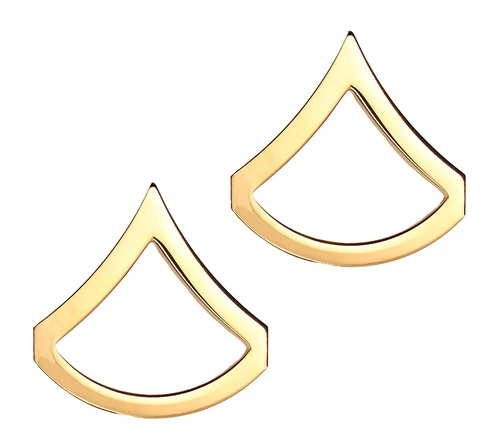 Sta-Brite US Army E-3 Private First Class Pins Rank Insignia - Set of 2 - New