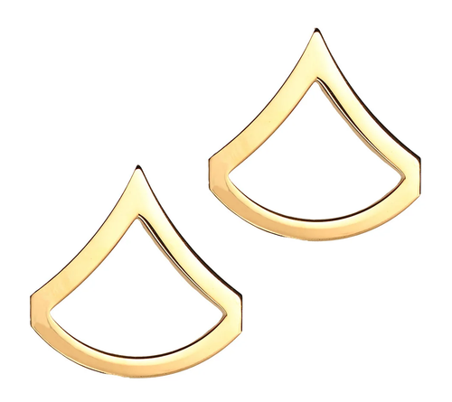 Pair of US Army E-3 Private First Class Pins Rank Insignia - Used