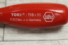 Load image into Gallery viewer, Wiha T15 x 80mm Torx Screwdriver with Soft Finish Handle - Used