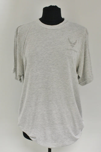 AF Air Force PT Physical Fitness T-Shirt - Short Sleeve - Small - Grey - Used