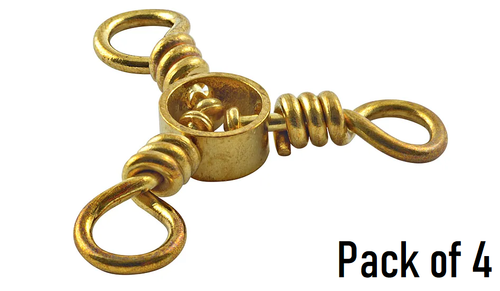 South Bend Brass 3-Way Swivel - TWS-7 - Size: 7 - Pack of 4 - 35 lb Test - New