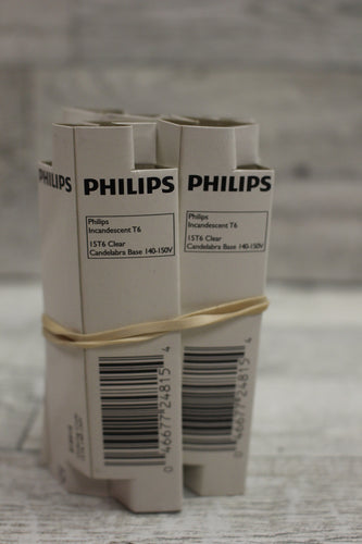 Philips T6 15W Candelabra Base Light Bulb - Set of 4 - New