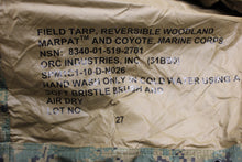 Load image into Gallery viewer, Military USMC Tarpaulin Reversible Field Tarp - Marpat Woodland - Grade B