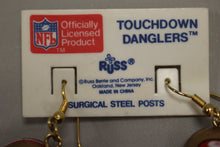 Load image into Gallery viewer, Russ NFL Touchdown Danglers Earrings - San Francisco 49ers Football - Used