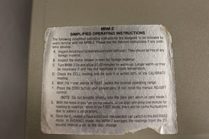 MRM-2 Oxygen Consumption Monitor - Model MRM-2C - Used