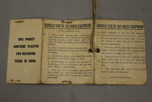 Load image into Gallery viewer, WWI M1917 Gas Mask Pamphlet - Correct Use of gas Mask Equipment - Used