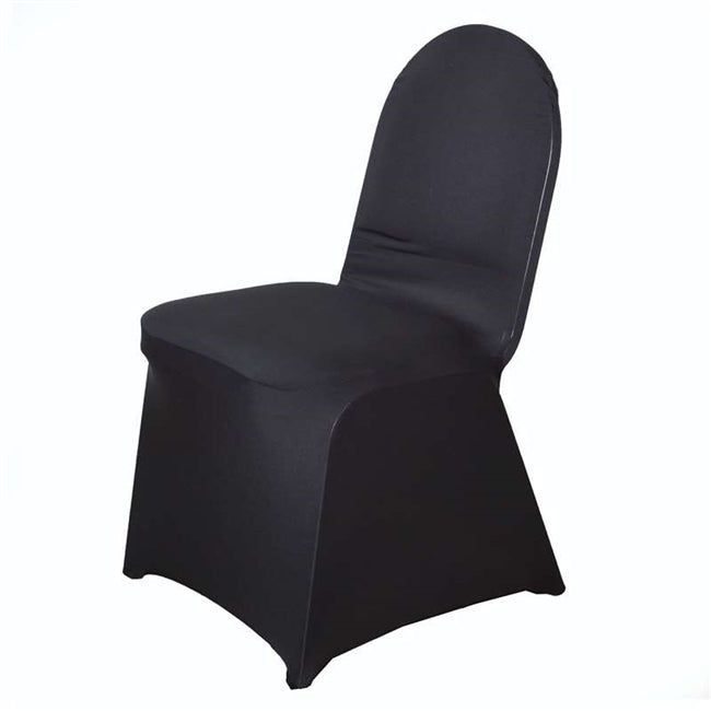 Spandex Chair Covers - Banquet Wedding Party Slipcovers - Black - Used