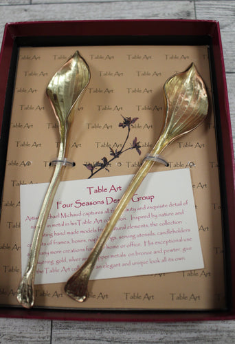 Table Art Four Seasons Hosta Spoons - SP 04 GP - Set of 2 - In Original Box