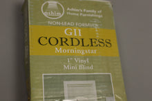 Load image into Gallery viewer, GII Cordless Morningstar 1" Vinyl Mini Blind - 25"W x 64"L - Pearl White