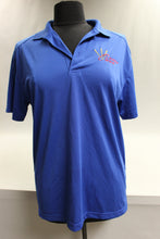 Load image into Gallery viewer, Laser Web Short Sleeve Polo Shirt - Small - Blue - Used